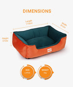 Load image into Gallery viewer, Kibbo Lounger Bed, Orange & Green