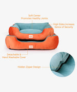 Load image into Gallery viewer, Kibbo Lounger Bed, Orange & Aqua