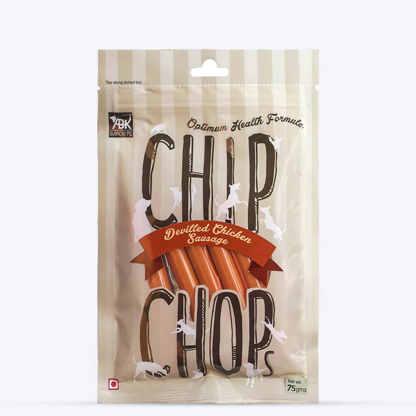 Chip chops dog treats   devilled chicken sausage