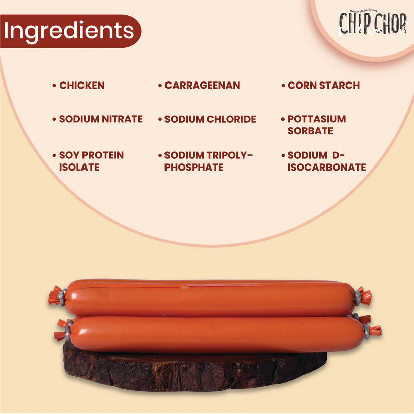 Chip chops dog treats   devilled chicken sausage