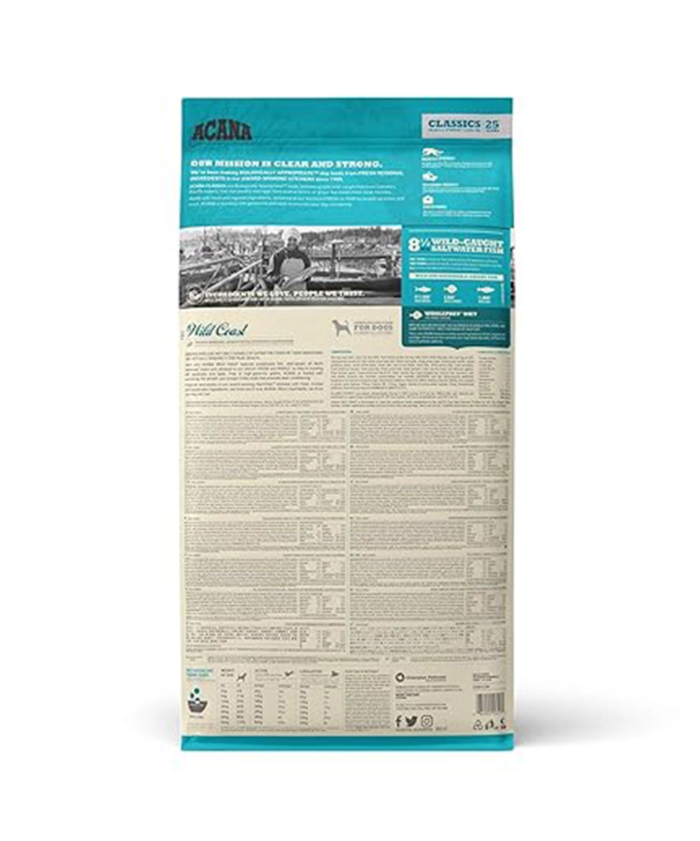 Acana wild coast fish formula dry dog food (all breeds & ages) 2kg