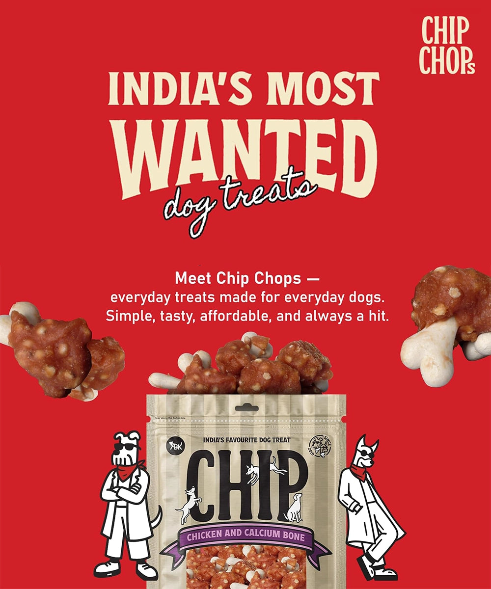 Chip chops dog treats   chicken & calcium bone   70 g