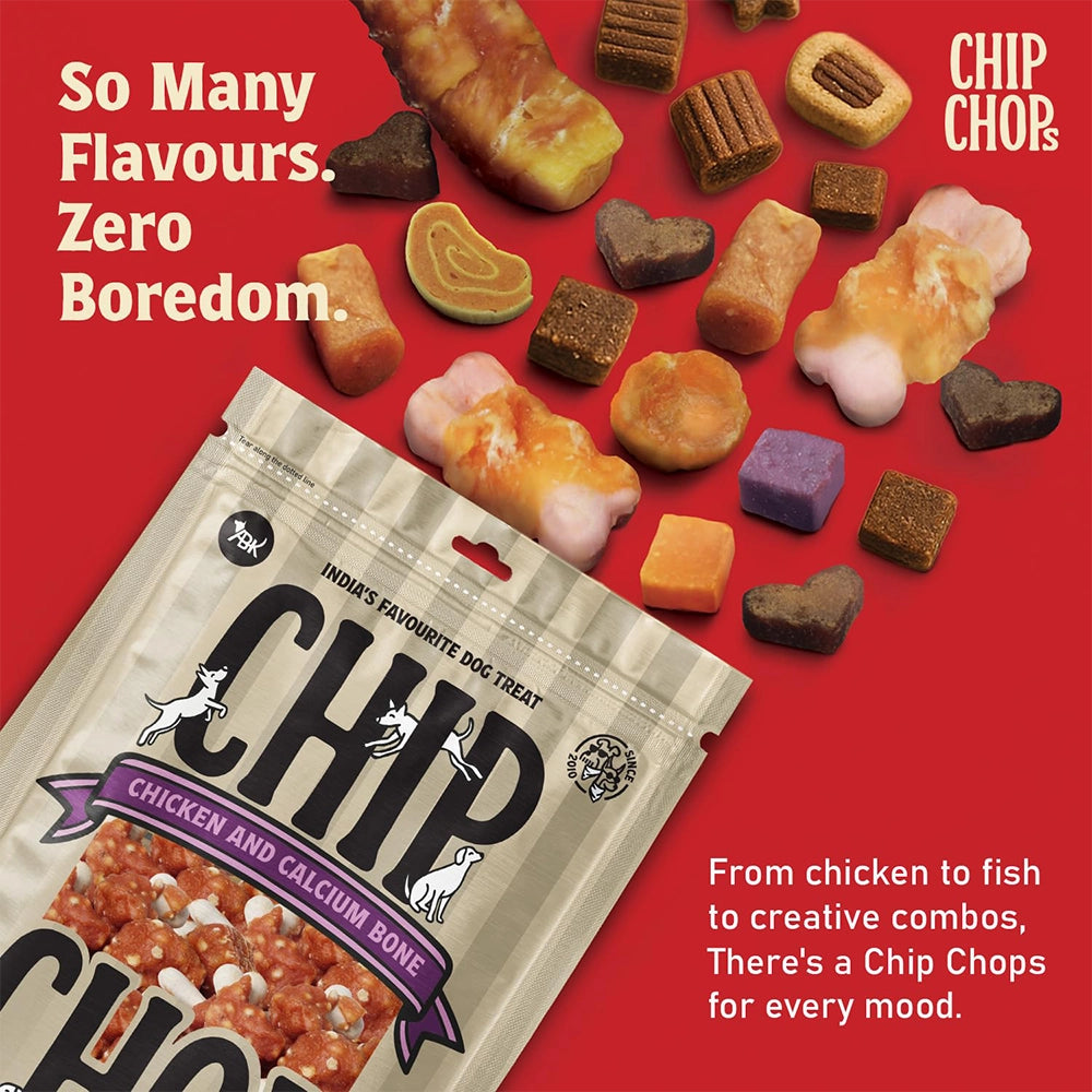 Chip Chops Dog Treats - Chicken & Calcium Bone - 70 g