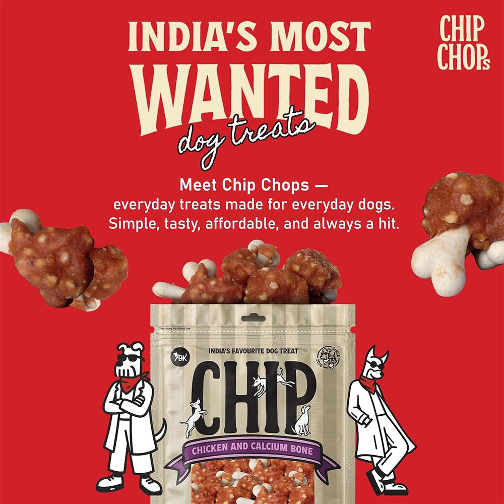 Chip chops dog treats   chicken & calcium bone   70 g