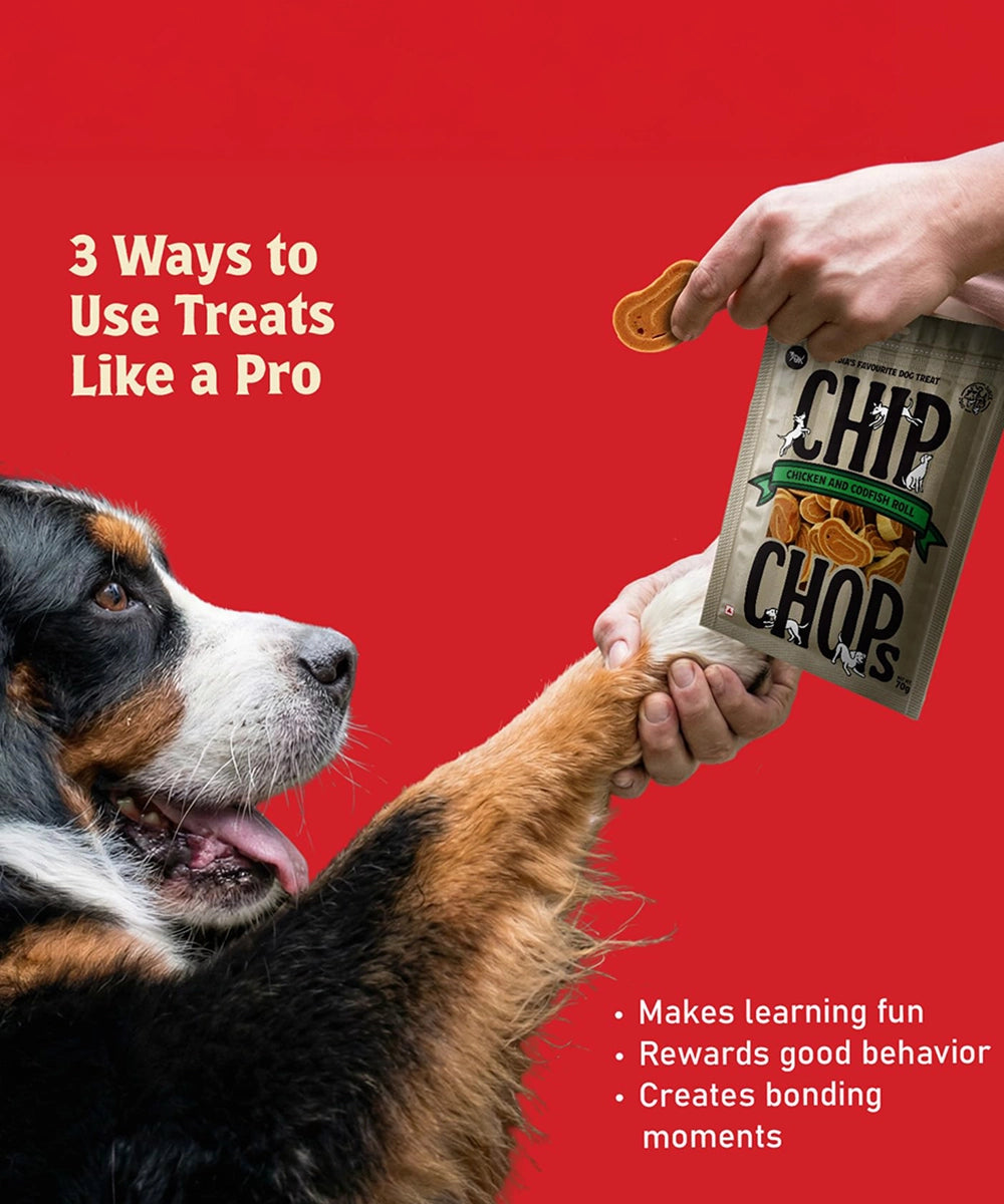 Chip chops dog treats   chicken & codfish roll