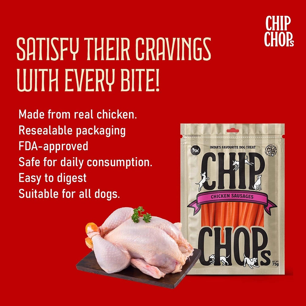 Chip chops dog treats   devilled chicken sausage