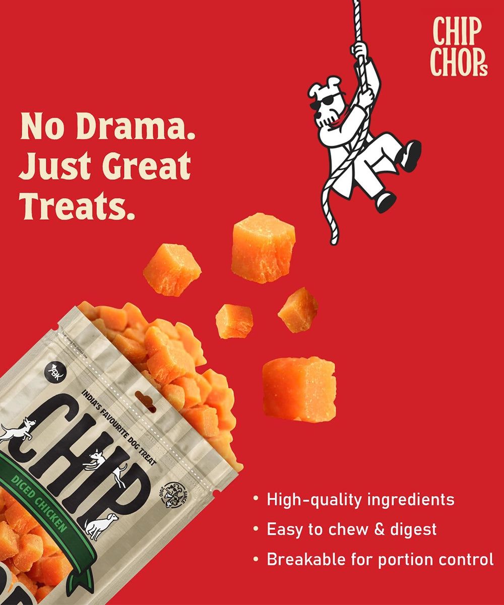 Chip chops dog treats   diced chicken