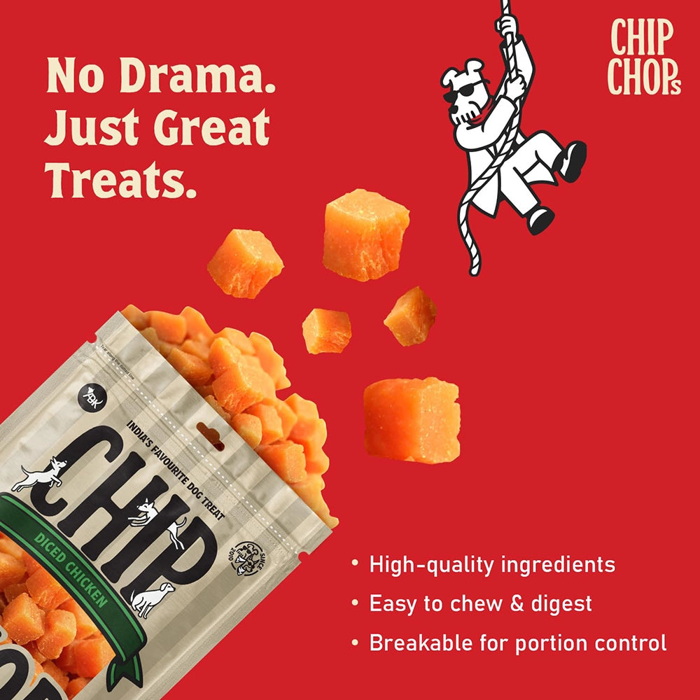 Chip chops dog treats   diced chicken