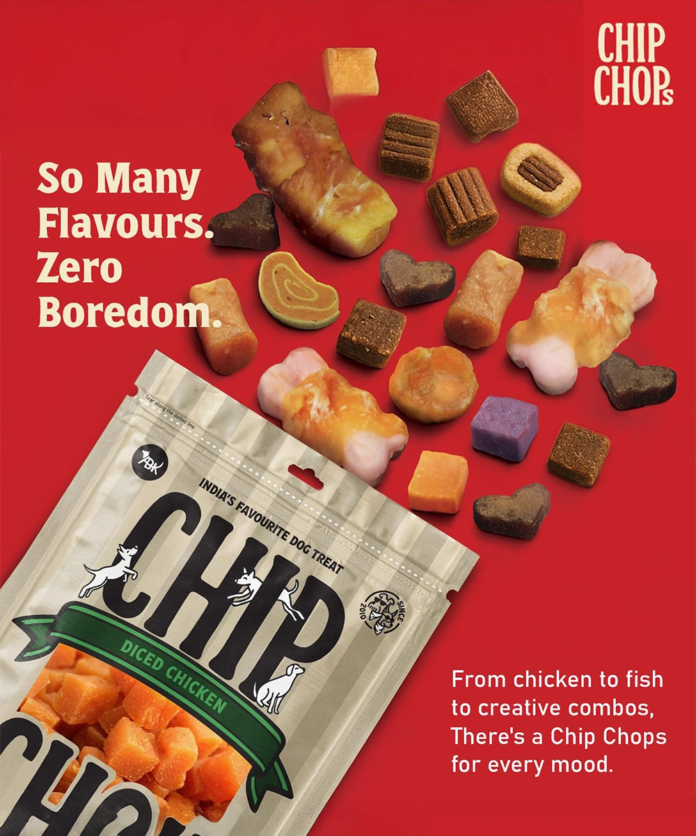 Chip chops dog treats   diced chicken