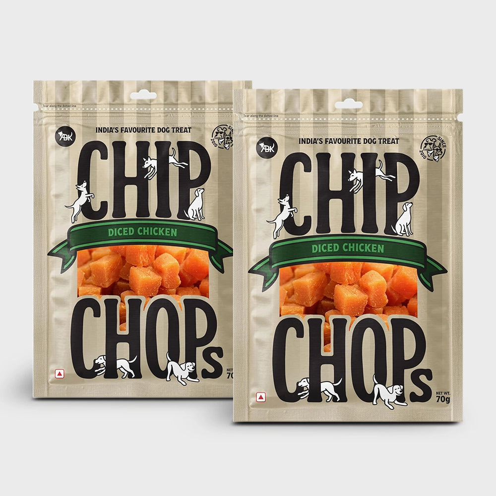 Chip chops dog treats   diced chicken
