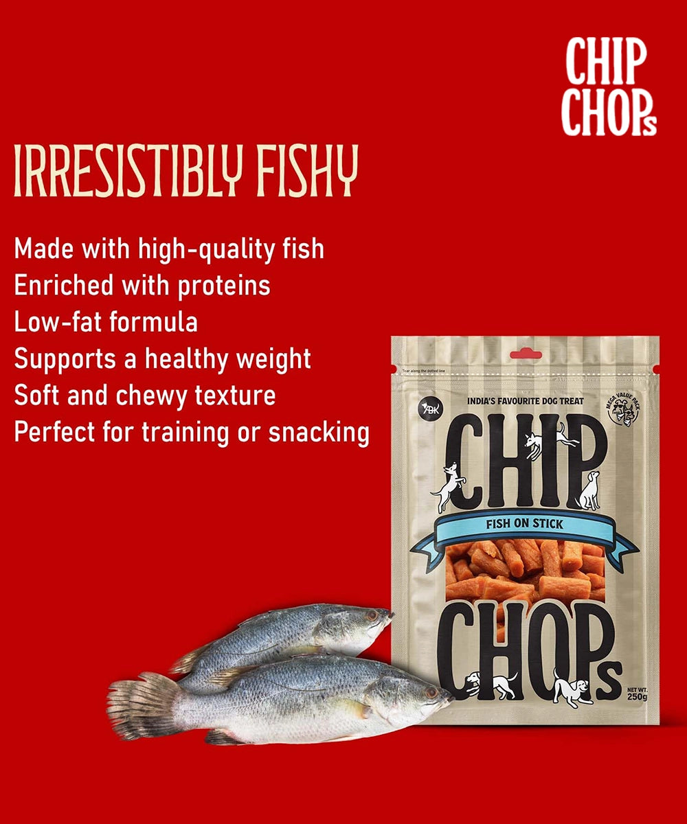 Chip chops dog treats   fish on stick