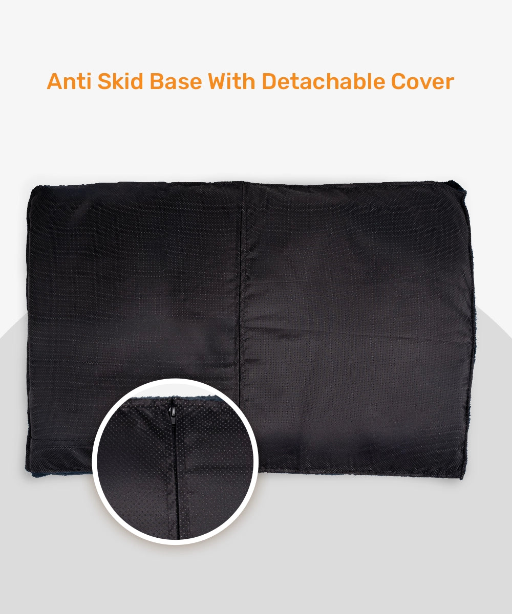 Faux fur flat bed, grey