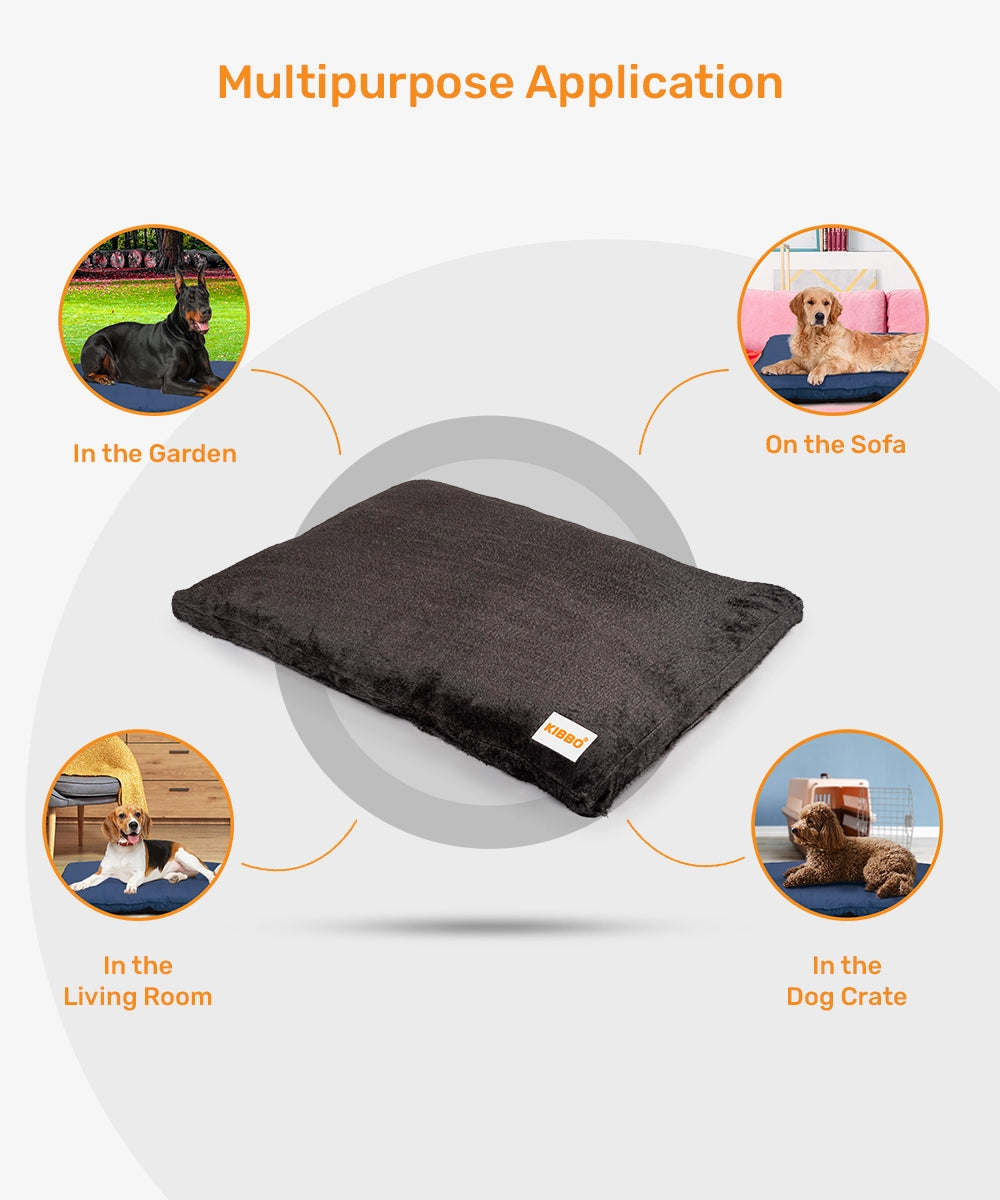 Faux fur flat bed, grey