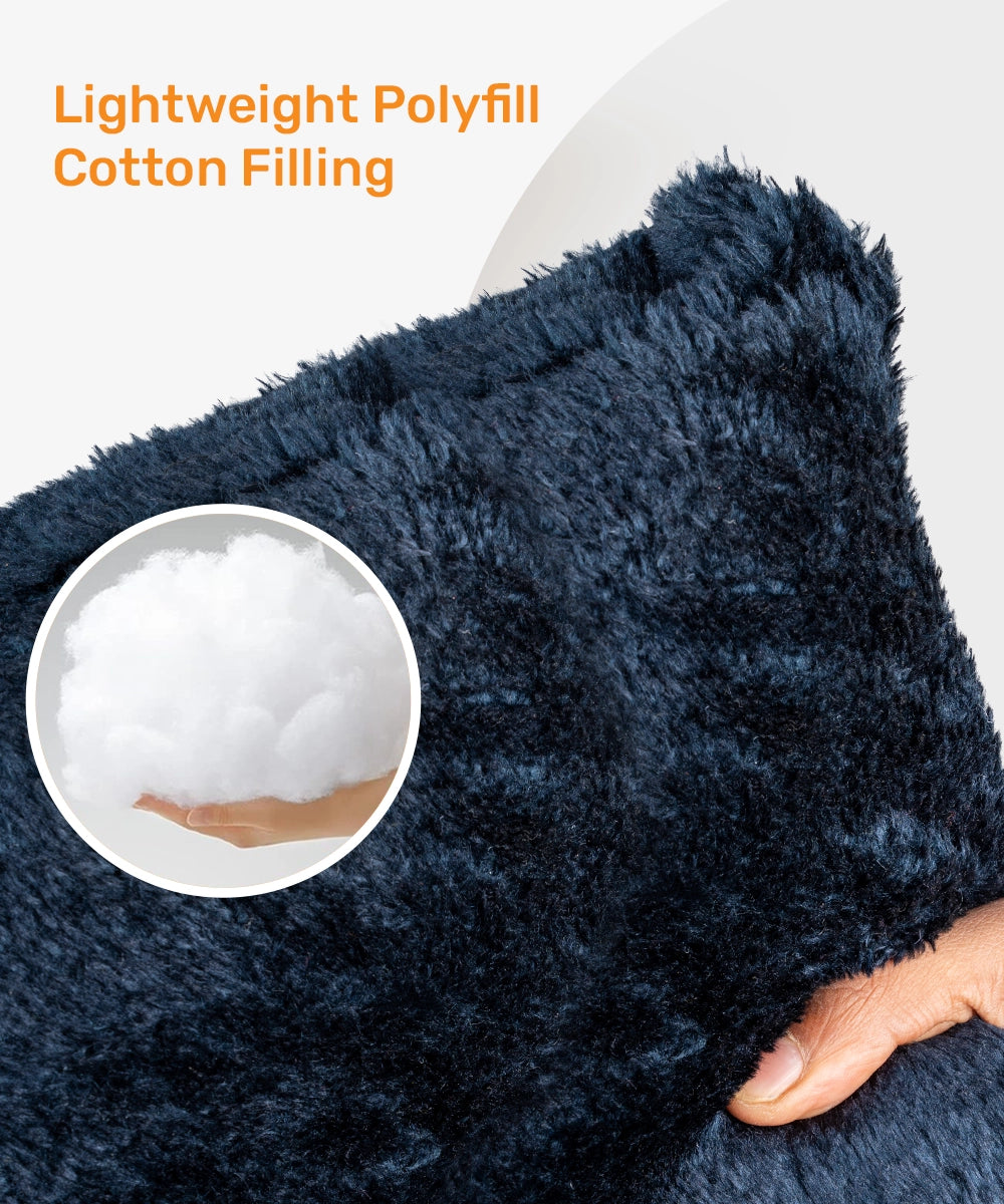 Faux fur flat bed blue