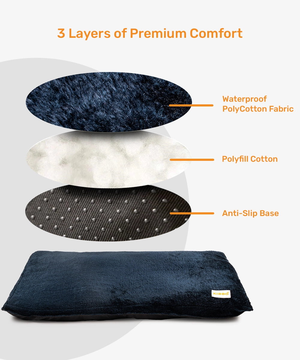 Faux fur flat bed blue