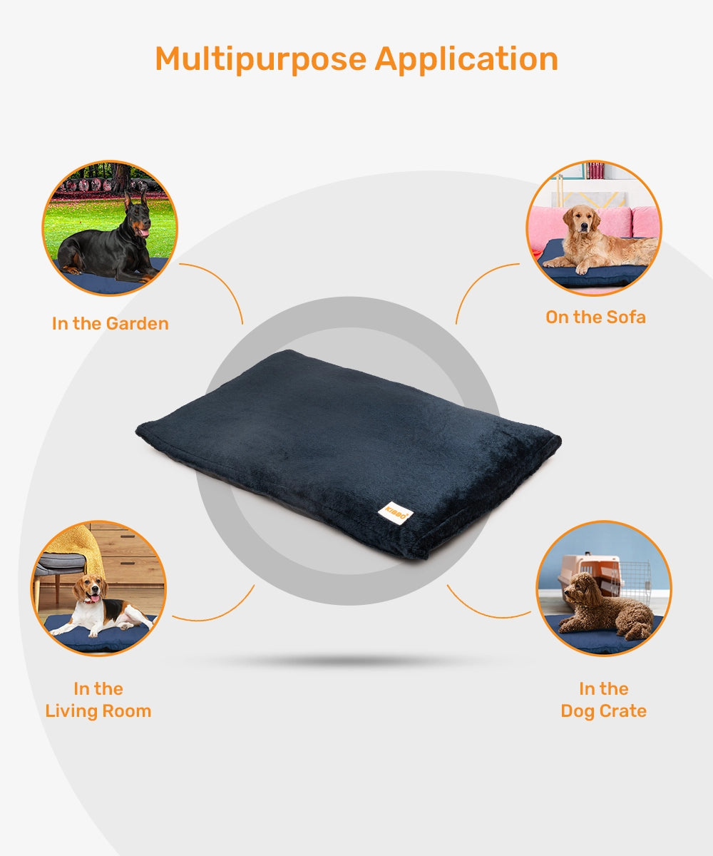 Faux fur flat bed blue