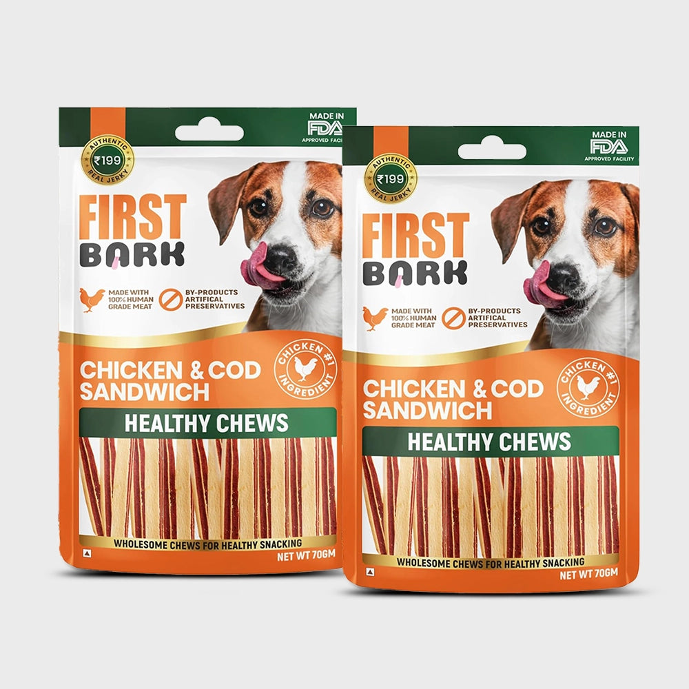 First Bark Chicken And Cod Sandwich 70gm