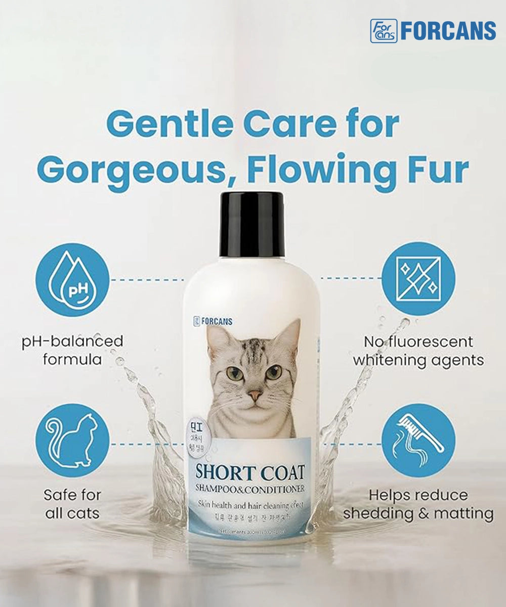 Forcans cat short coat shampoo & conditioner