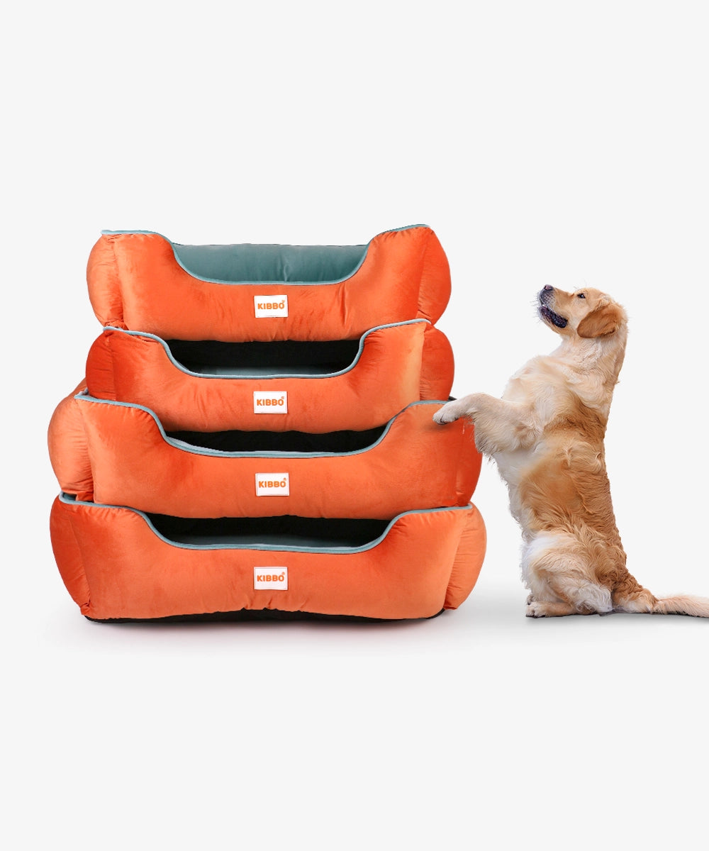 Kibbo Lounger Bed, Orange & Green