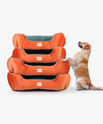 Load image into Gallery viewer, Kibbo Lounger Bed, Orange &amp; Green
