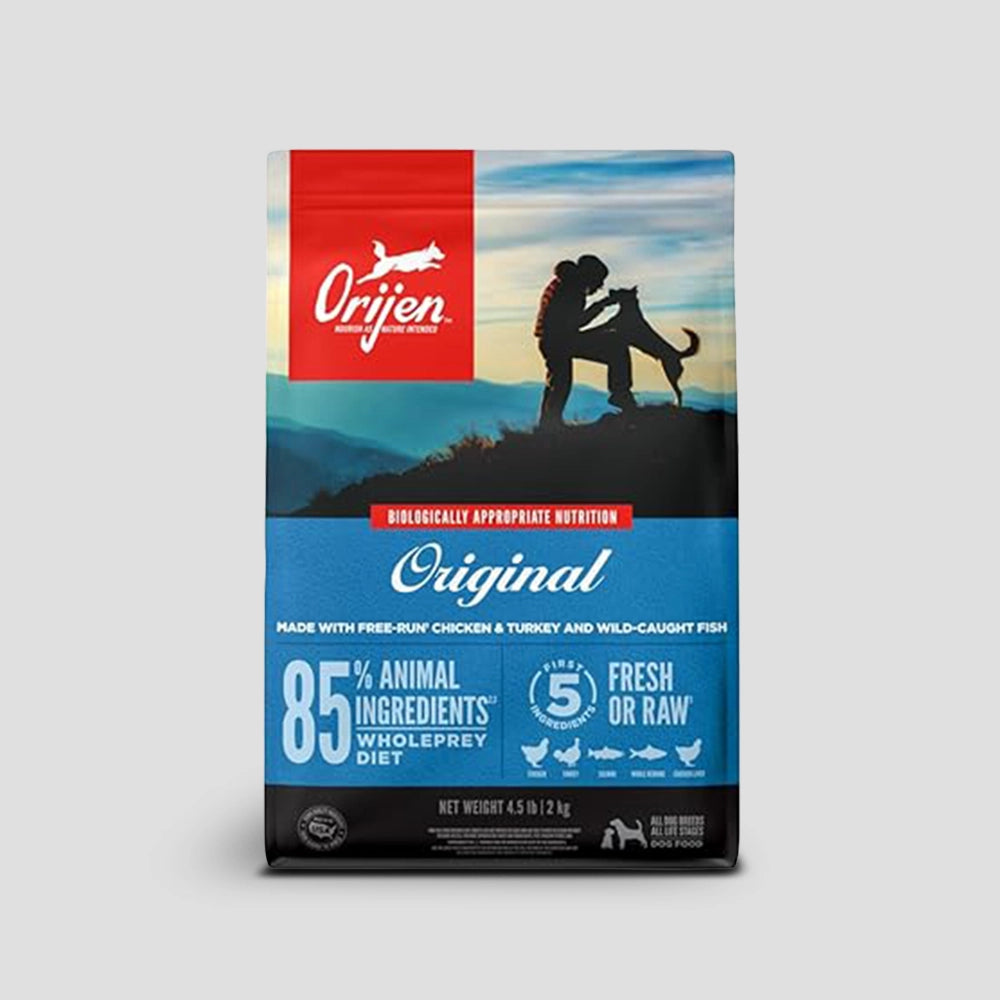 Orijen original dry dog food, grain free dog food for all life stages, fresh or raw ingredients, 2 kg