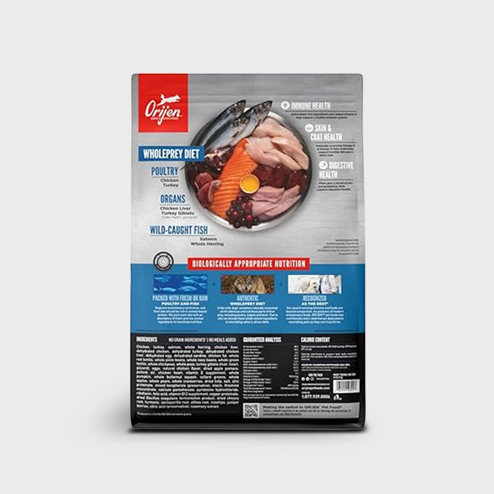 Orijen original dry dog food, grain free dog food for all life stages, fresh or raw ingredients, 2 kg