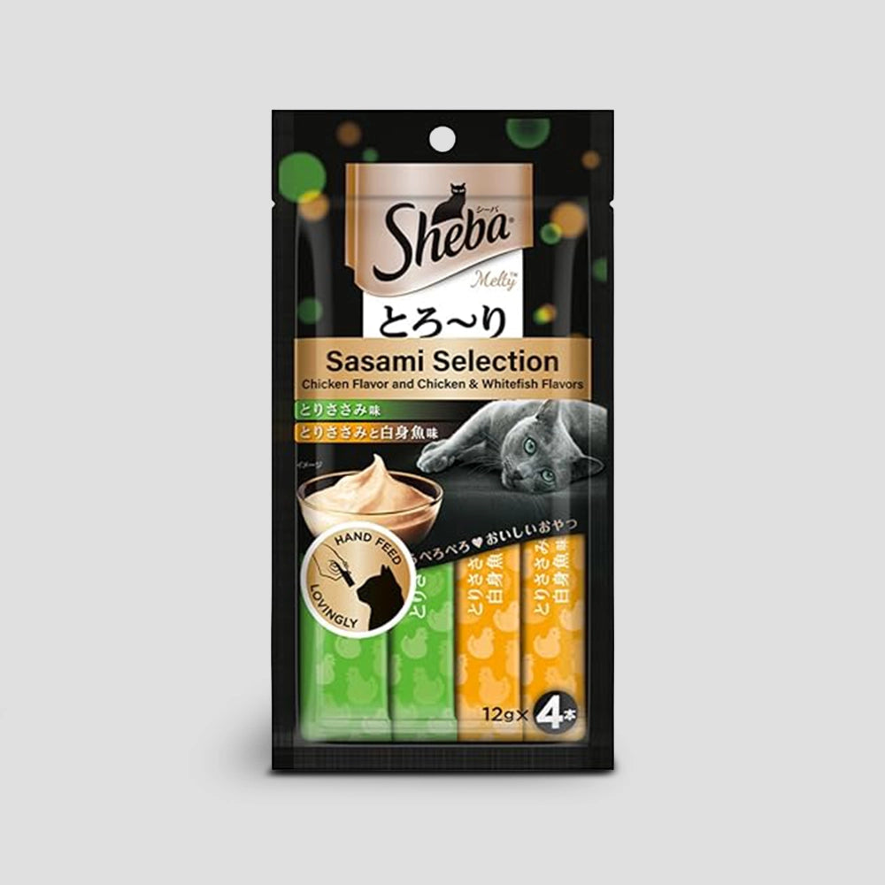 Sheba melty premium sasami selection chicken flavour lickable creamy cat treat   48 gm packs