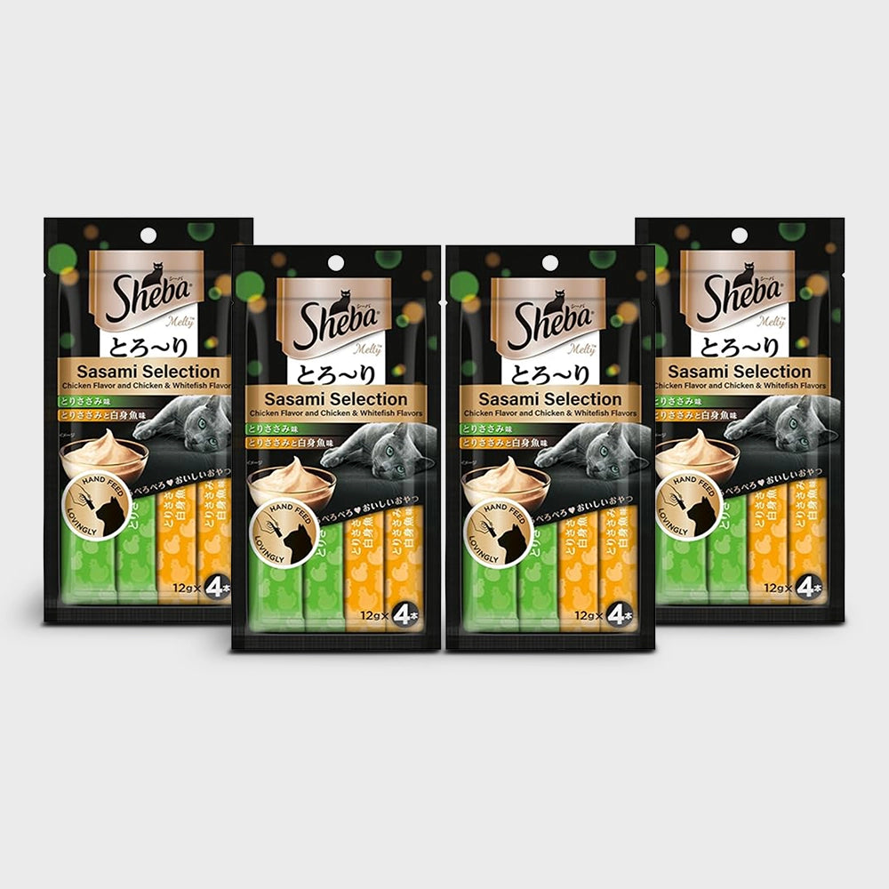 Sheba melty premium sasami selection chicken flavour lickable creamy cat treat   48 gm packs