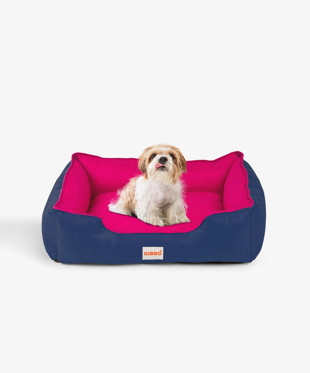 Waterproof lounger bed, navy blue & pink