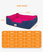 Load image into Gallery viewer, Waterproof Lounger Bed, Navy Blue &amp; Pink
