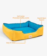 Load image into Gallery viewer, Waterproof Lounger Bed, Yellow &amp; Sky Blue

