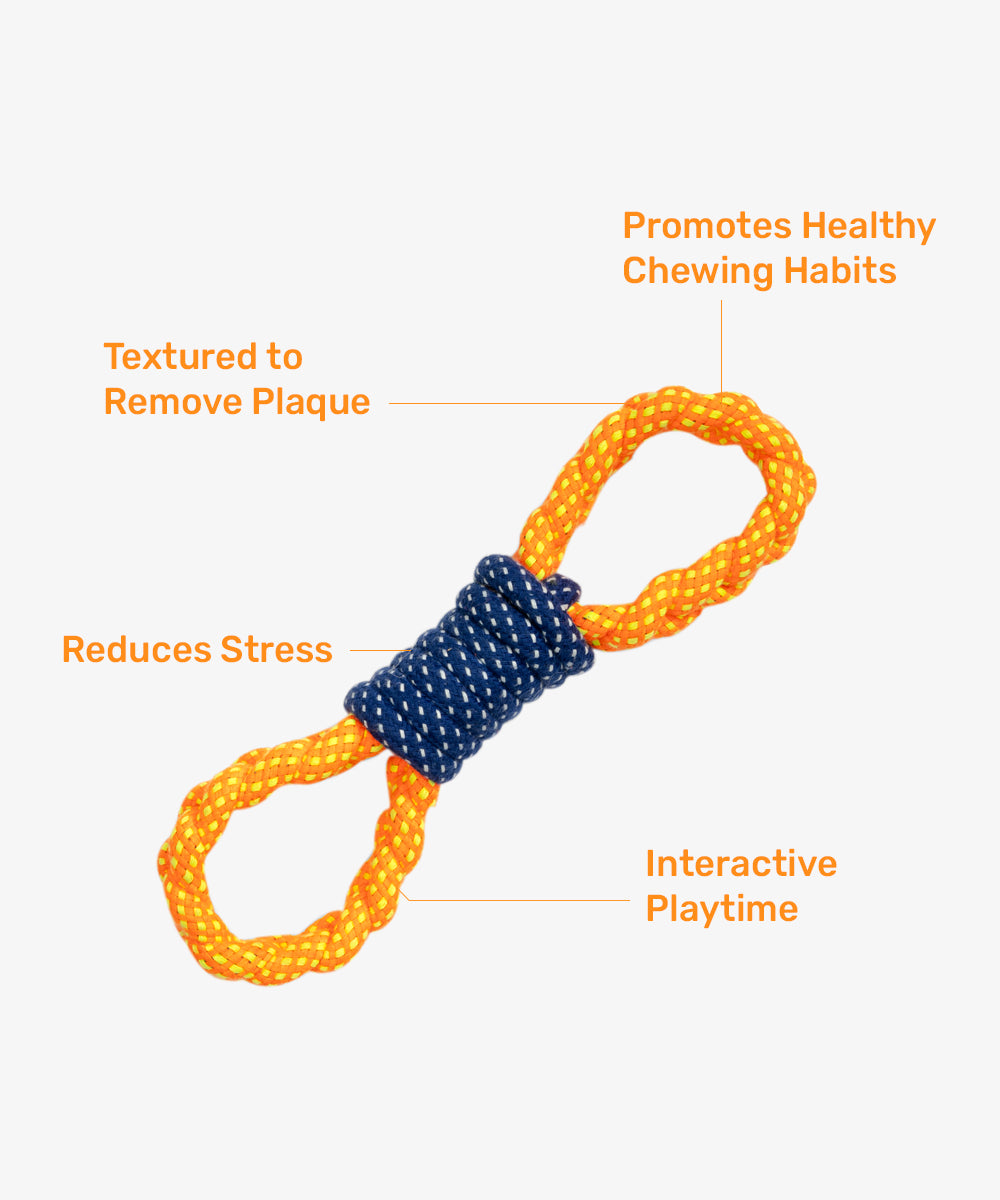 Rope toy, double loop tug