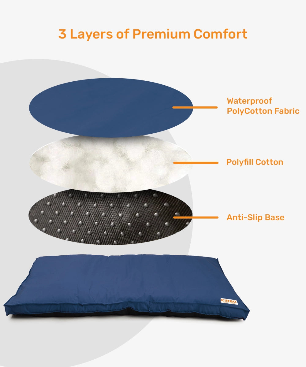 Waterproof flat bed, blue